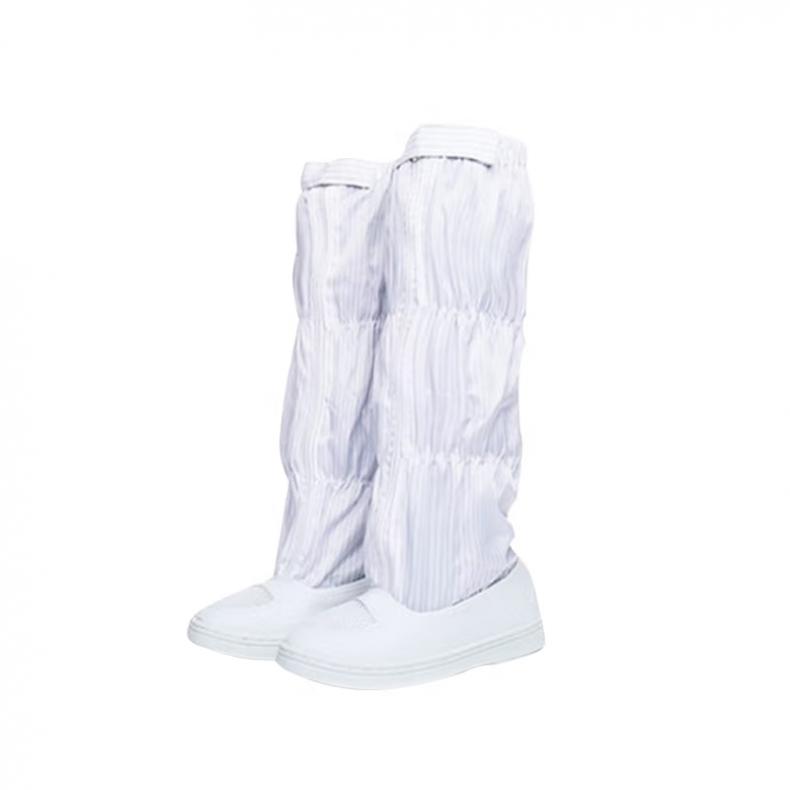 劳博士（LABORS) LBS-647 防静电条纹高筒靴 PVC底网孔 40码 （单位：双）  白色