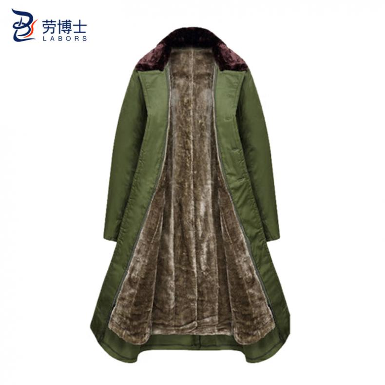 劳博士（LABORS) LBS-077 加厚毛绒劳保保安大衣  （单位：件）  绿色