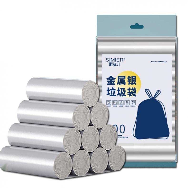  SMR-0211M 平口垃圾袋 20只/卷 5卷/袋 （单位：袋）  金属银