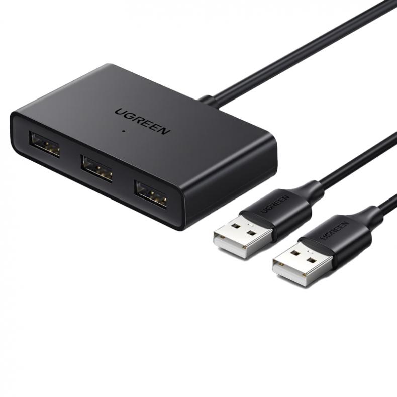 绿联（UGREEN） 10935 USB二进三出共享切换器 线长1M （单位：个）  黑色