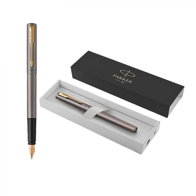 派克 威雅XL系列 钢笔签字笔 F尖 （单位：支）  灰金夹