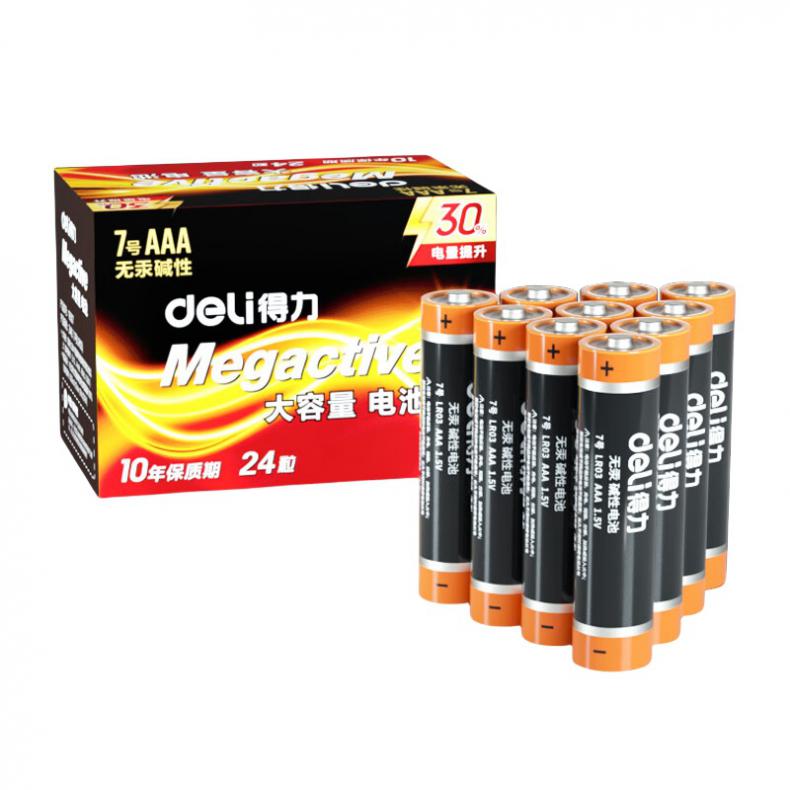 得力（deli） 18507 7号电池 24粒/盒 （单位：盒）  