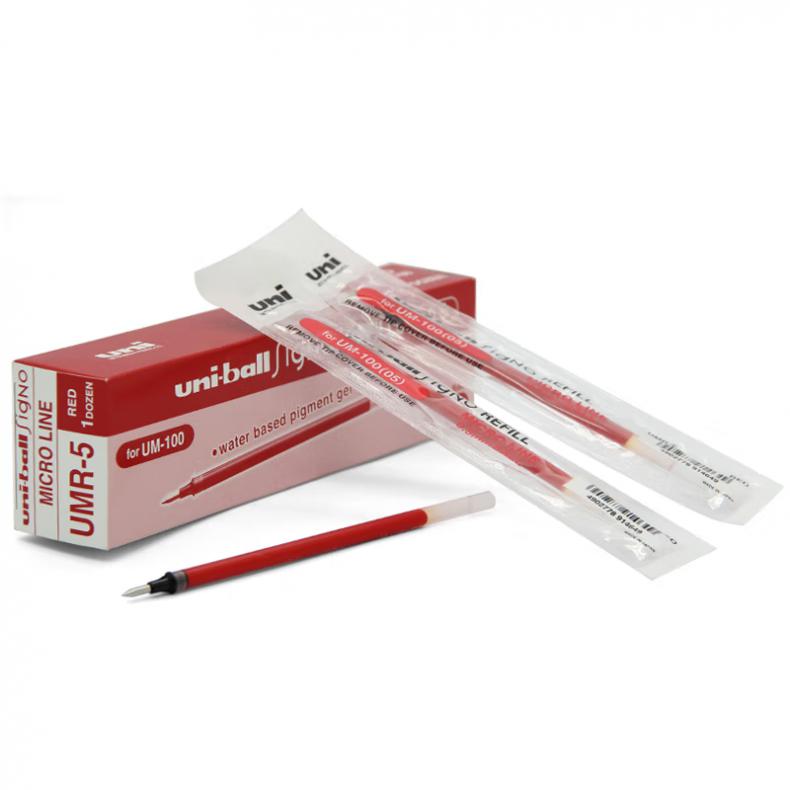三菱（Uni） UMR-5 子弹头笔芯 0.5mm 12支/盒 （单位：盒）  红色