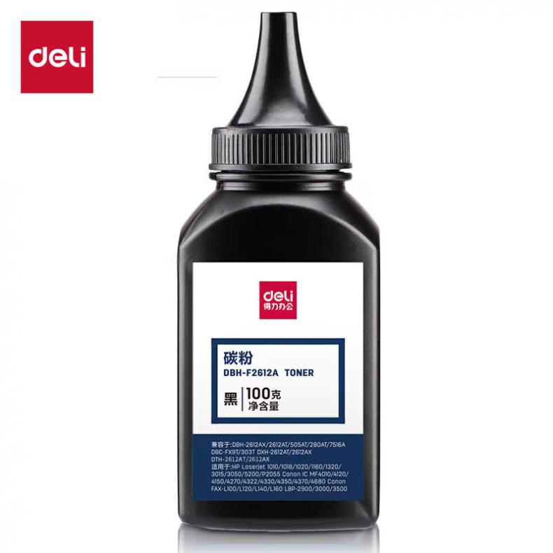 得力（deli） DBH-F2612A 碳粉 100g （单位：个）  黑色
