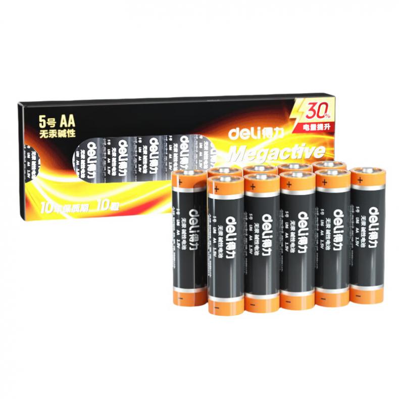 得力（deli） 18502 5号碱性电池 10粒 （单位：盒）  