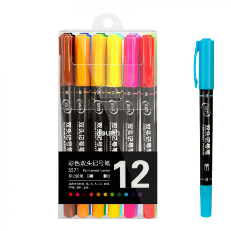得力（deli） DL-S571 记号笔 12支/盒 （单位：盒）  混色
