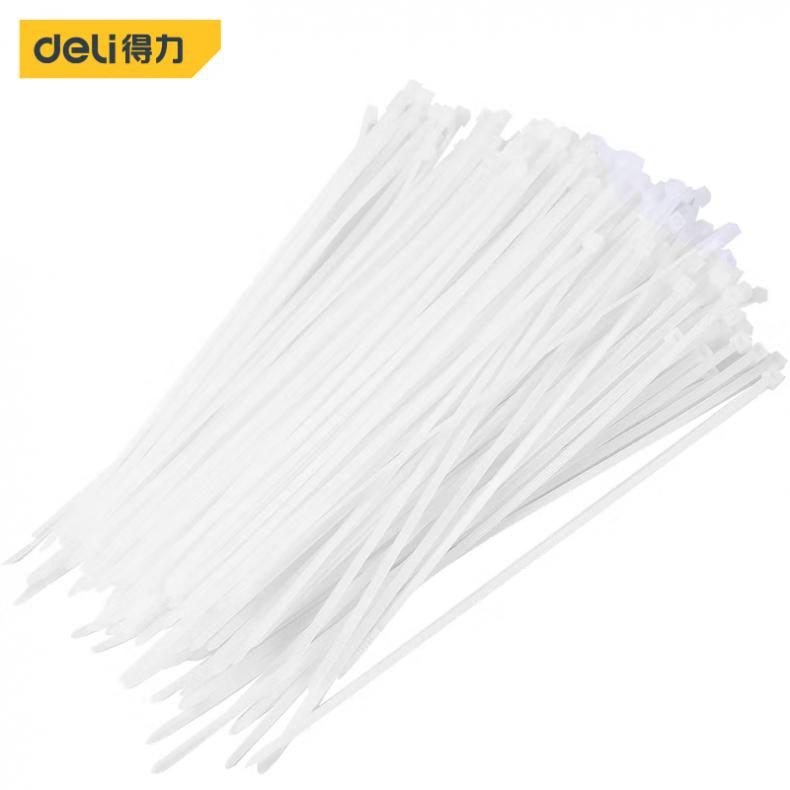 得力（deli） DL9446 自锁式尼龙扎带 4*250mm 200支/包 （单位：包）  白色