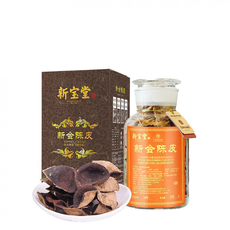 新宝堂 10年 新会陈皮 蕴月玻璃瓶礼盒 250克 （单位：盒）  