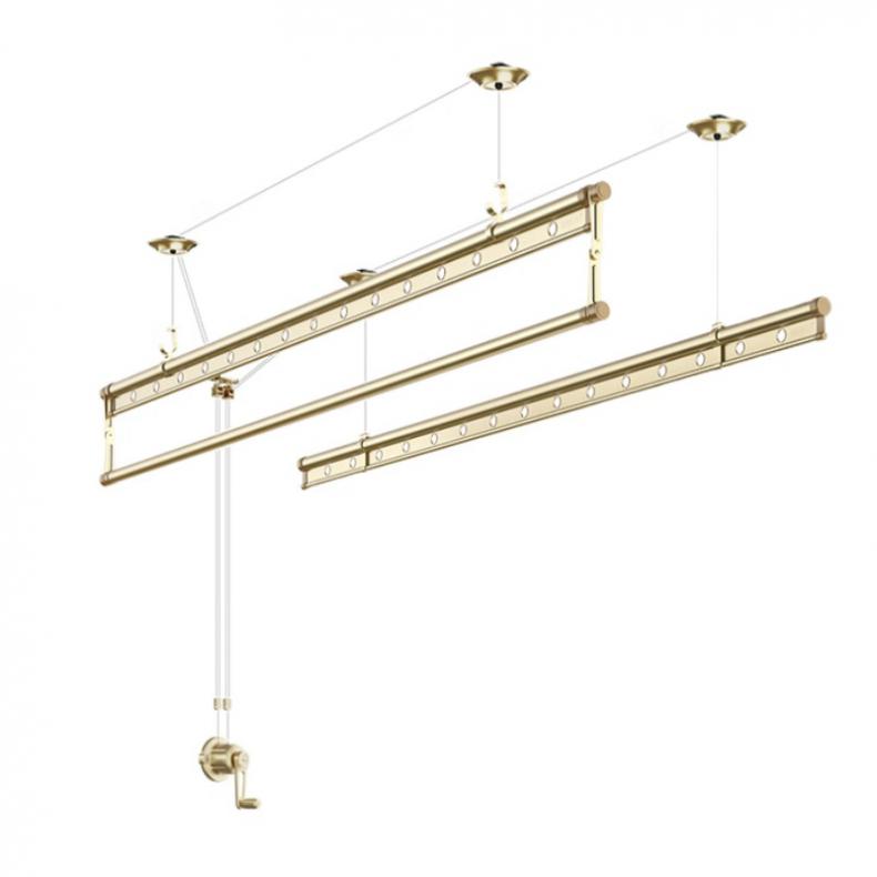 金贵夫人 三杆 升降晾衣架 2.7m （单位：套）  香槟金