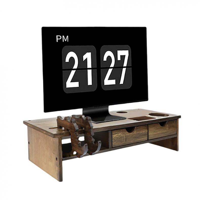 倍方 74444 显示器支架 双抽屉 （单位：个）  胡桃木色