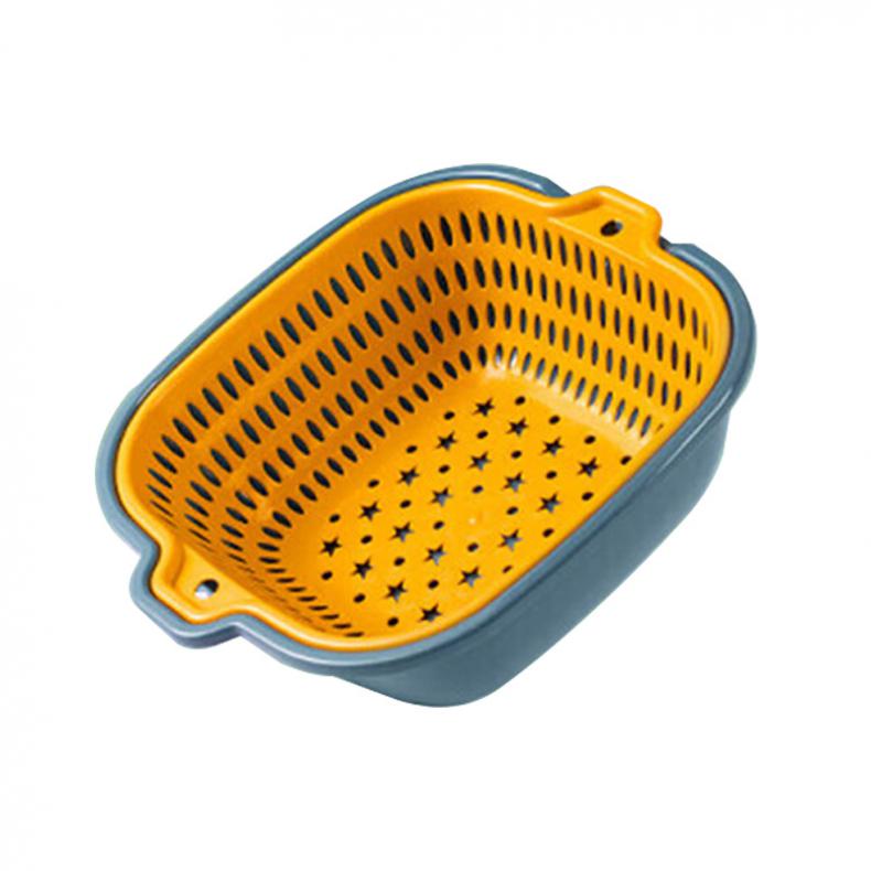 拜格（BAYCO） BX6809 洗菜沥水篮双层 两件套 23.5*22*8cm （单位：套）  随机色
