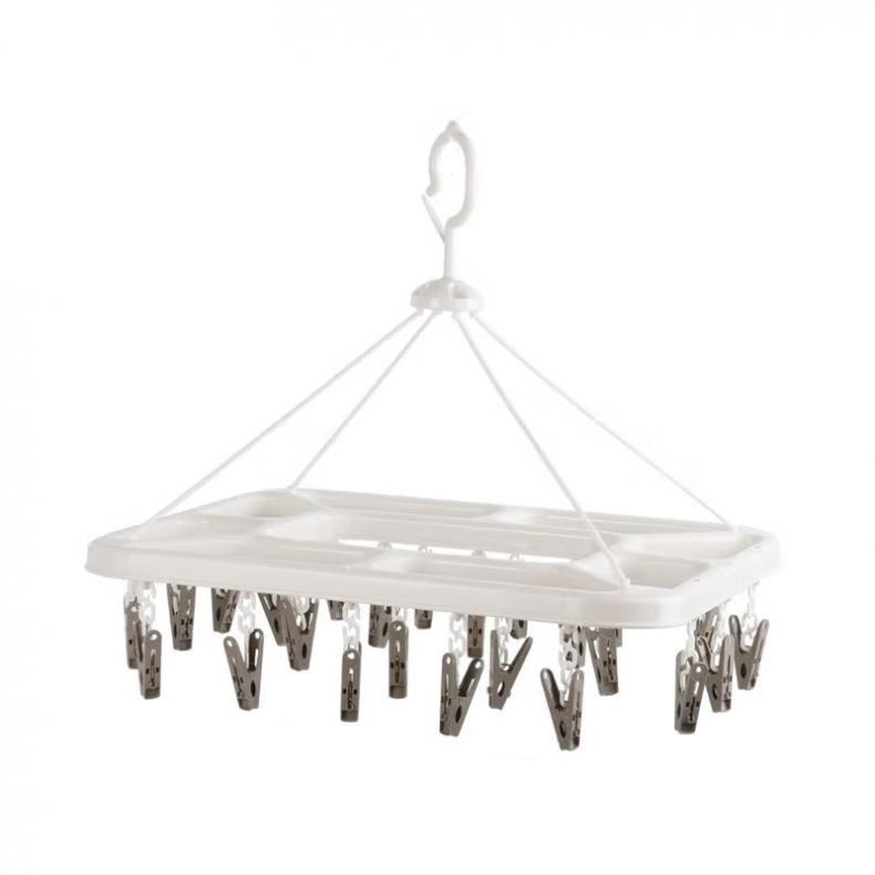 茶花（CHAHUA） 0709 长方形晒衣架 24夹 （单位：个）  白咖色