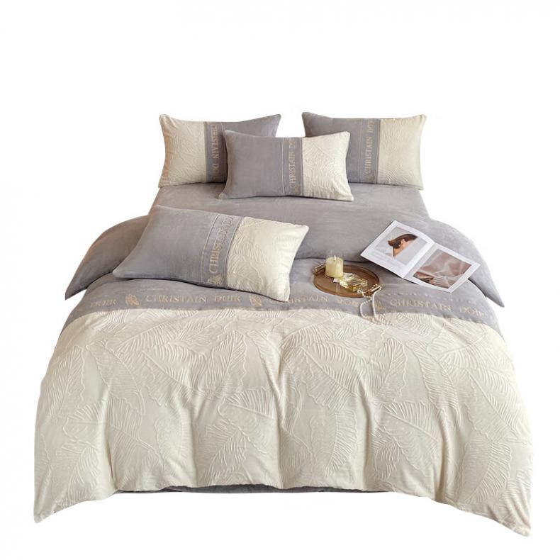 奥芙妮 NT-T124757 奢享雕花牛奶绒四件套 200*230cm （单位：套）  