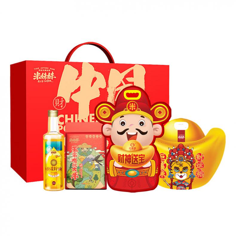 米妹妹（MIMEIMEI） 中国粒量福多多 米油组合礼包 2.3kg+248ml （单位：盒） 真空包装