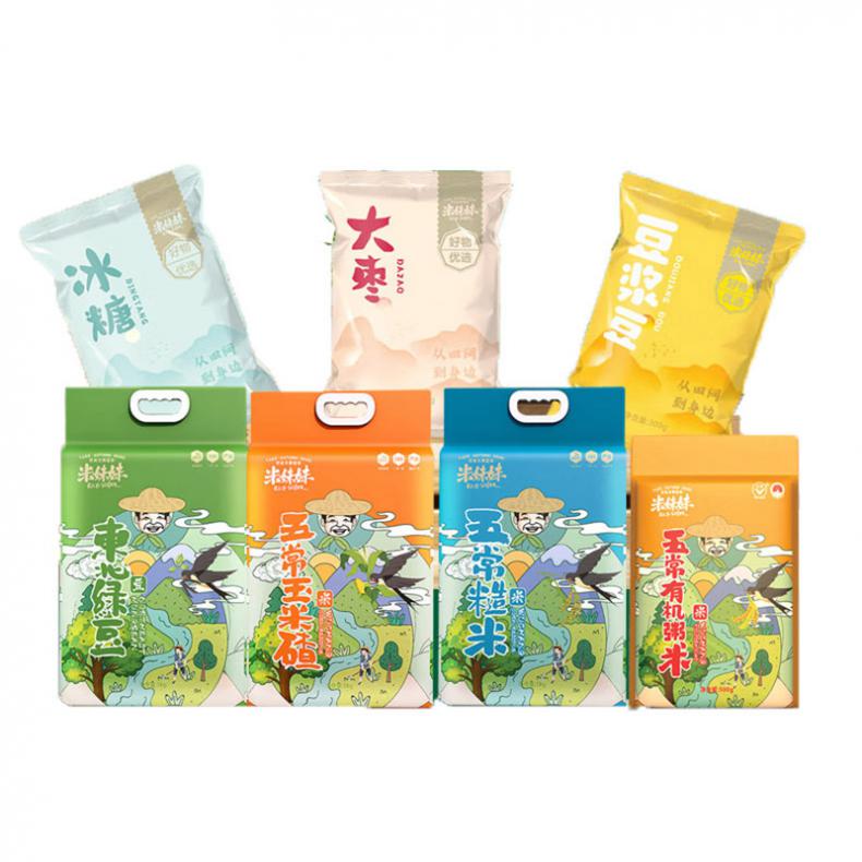 米妹妹（MIMEIMEI） 解暑粮方 七星报喜大礼包 4.1kg （单位：盒） 东北绿豆1kg+五常糙米1kg+五常玉米碴1kg+精选大枣100g+精选冰糖200g+豆浆豆300g+五常粥米500g 
