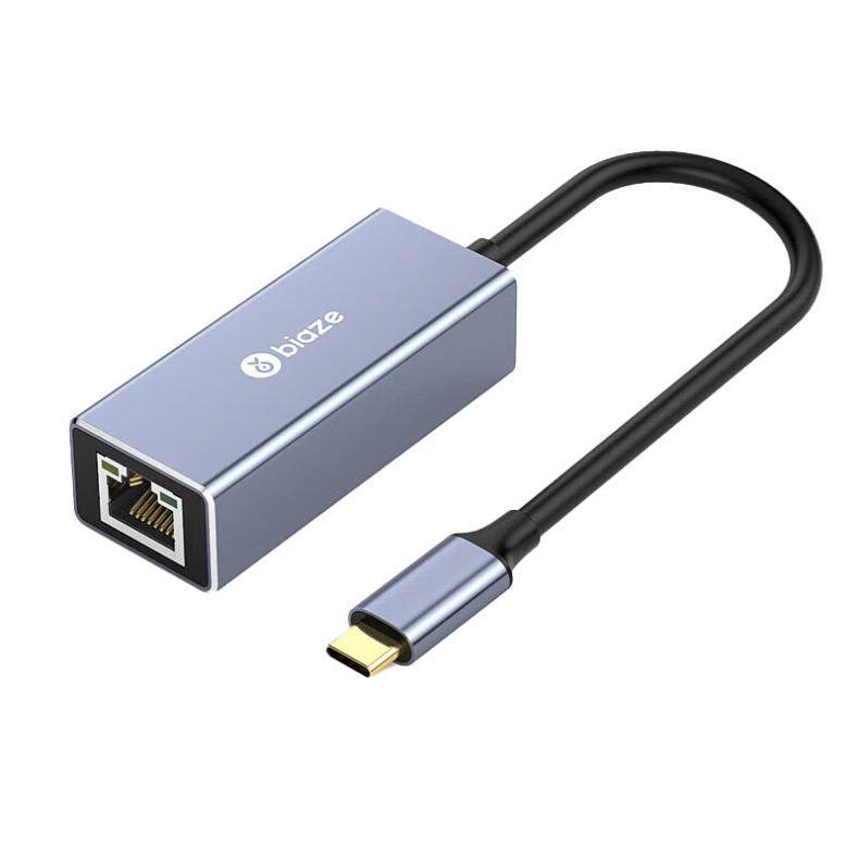 毕亚兹（BIAZE） KZ14 Type-C2.5G外置网卡 RJ45 （单位：个）  深空灰