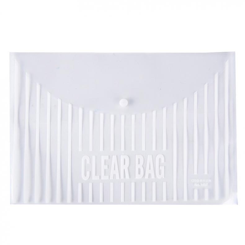 递乐 1452 竖纹按扣文件袋 10个/包 （单位：包）  白色