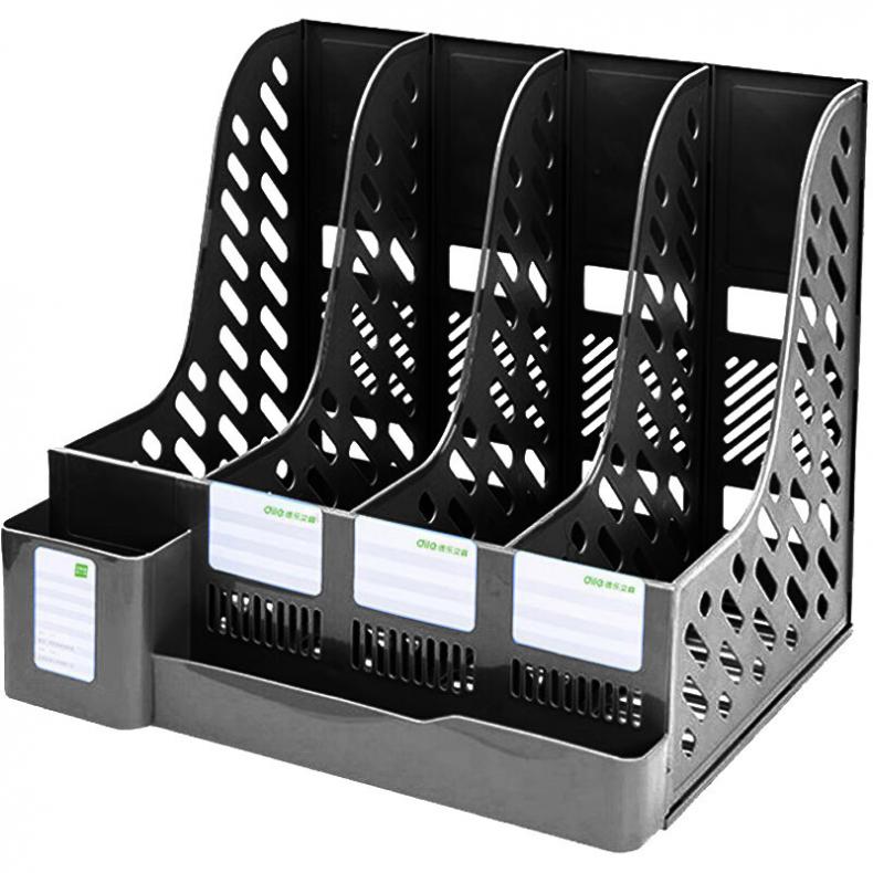 递乐 1899 四合一多功能资料架 带笔筒 四栏 （单位：个）  黑色