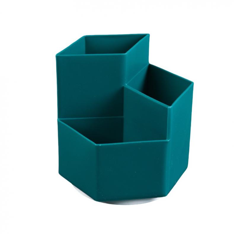 递乐 2402 旋转六角多功能笔筒 12.3*11.8cm （单位：个）  绿色