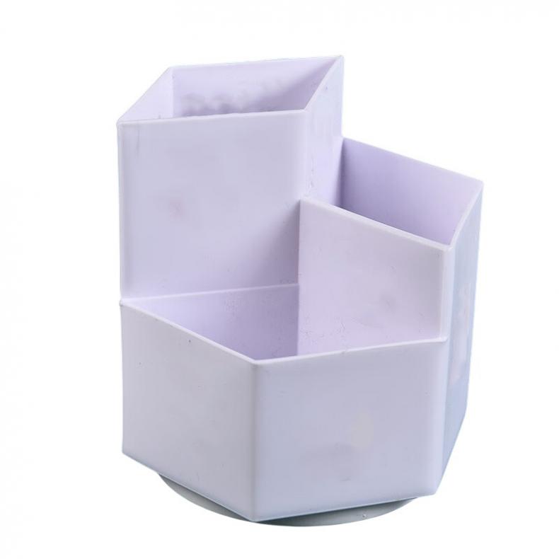 递乐 2402 旋转六角多功能笔筒 12.3*11.8cm （单位：个）  白色