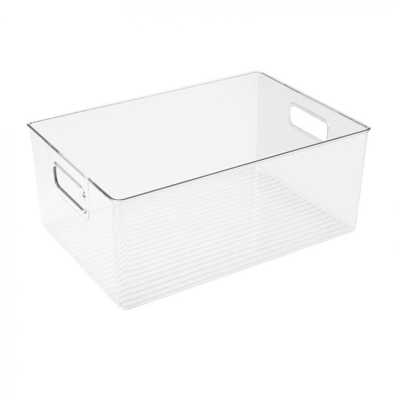 递乐 7113 U型塑料书籍收纳箱 大号 34*23.3*14cm （单位：个）  透明