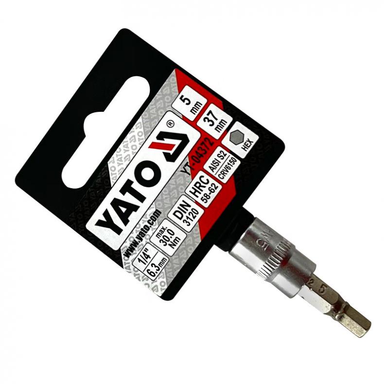 易尔拓（YATO） YT-04372 1/4英寸六角旋具套筒 HEX5X37mm （单位：个）  