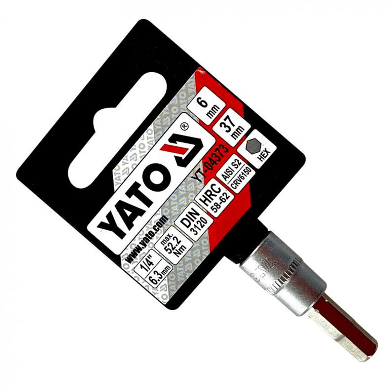 易尔拓（YATO） YT-04373 1/4英寸六角旋具套筒 HEX6X37mm （单位：个）  