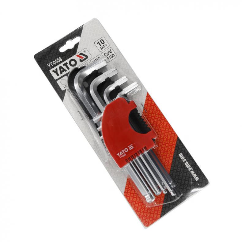 易尔拓（YATO） YT-0509 加长球头内六角扳手组套 10件套 （单位：套）  