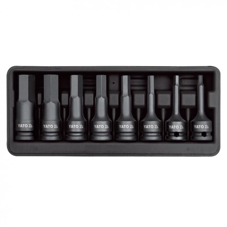 易尔拓（YATO） YT-1066 1/2英寸风动六角套筒批头组套 8件套 （单位：套）  