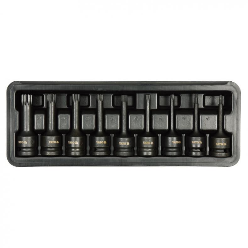 易尔拓（YATO） YT-10691 1/2英寸风动十二角套筒批头组套 9件套 （单位：套）  