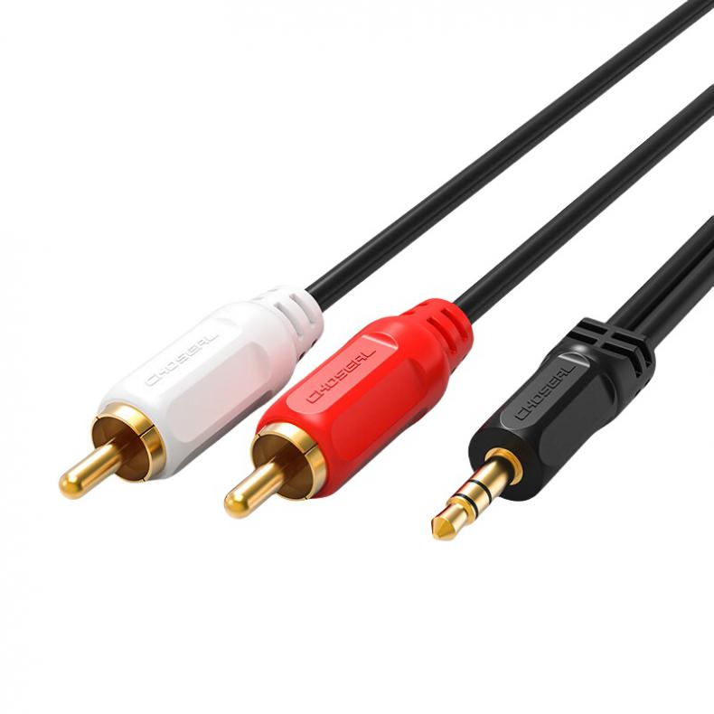 秋叶原（CHOSEAL） Q304 一分二3.5mm转双莲花音频线 3米 （单位：根） 新老款式随机发 