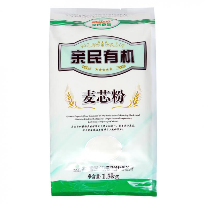 亲民食品 通用中筋 有机麦芯粉 1.5kg （单位：袋）  