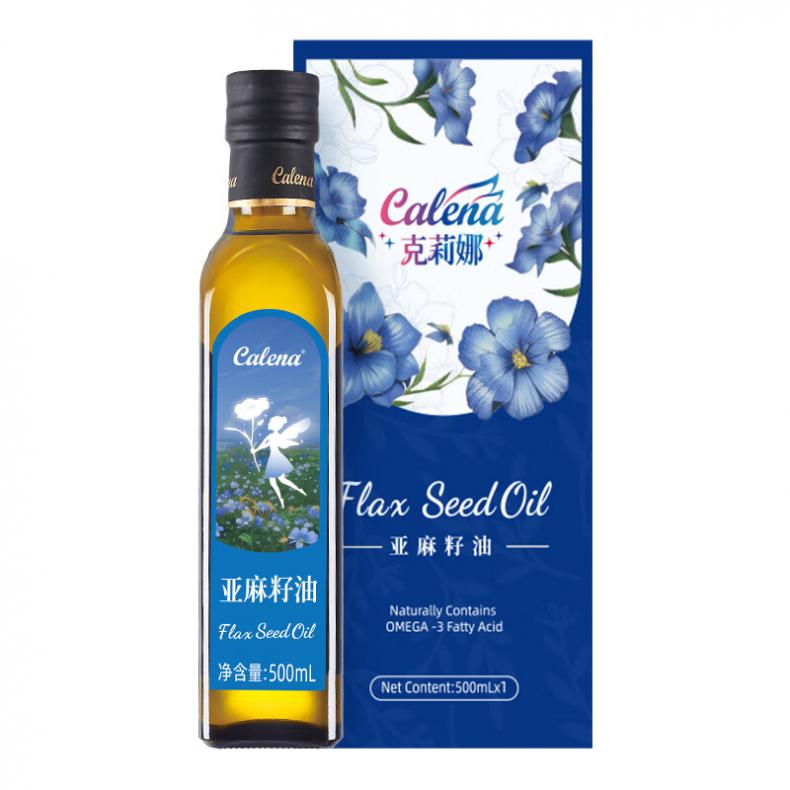 克莉娜（Calena） 一级冷榨 亚麻籽油 蓝礼盒 500ml （单位：盒）  