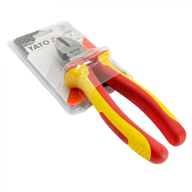 易尔拓（YATO） YT-21159 绝缘斜嘴钳 7英寸 180mm （单位：个）  