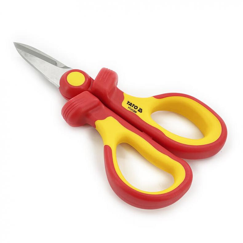 易尔拓（YATO） YT-21200 双色柄绝缘电工剪刀 160mm （单位：把）  