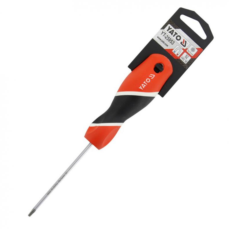 易尔拓（YATO） YT-25953 三色柄中孔星型螺丝批 T8*75mm （单位：把）  