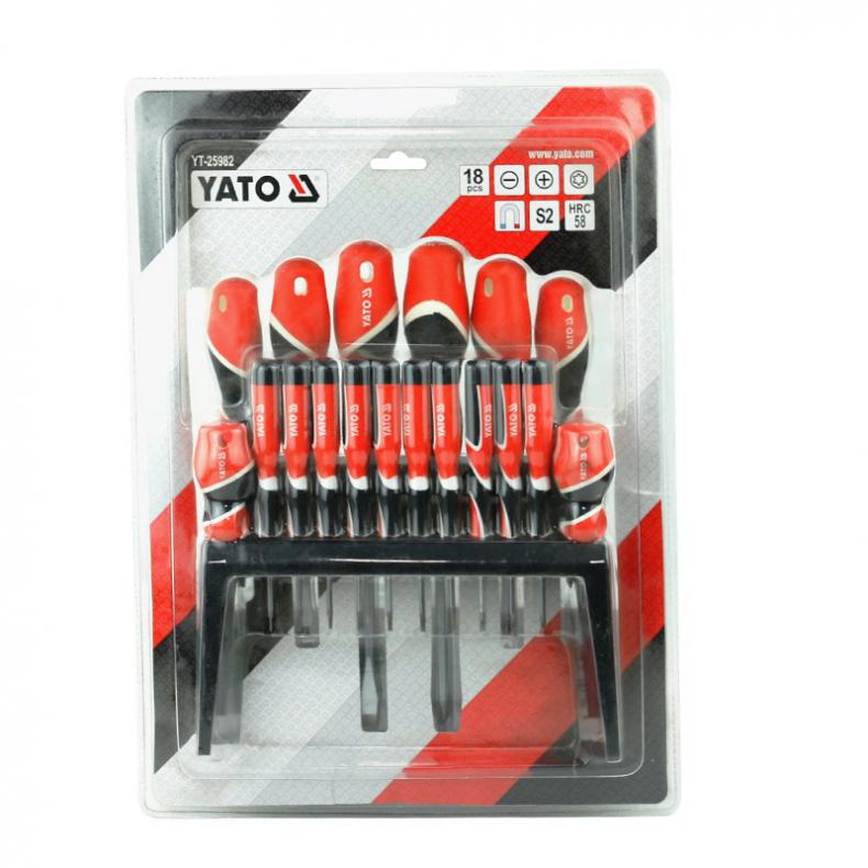 易尔拓（YATO） YT-25982 三色柄螺丝批组套 18件套 （单位：套）  
