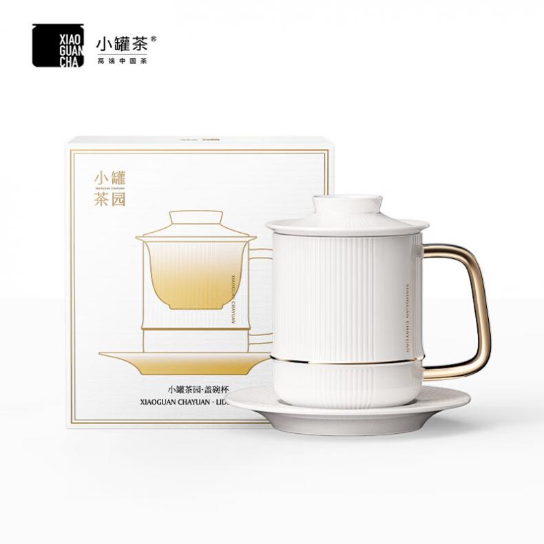 小罐茶 白瓷 盖碗杯 350ml （单位：套）  赤金白