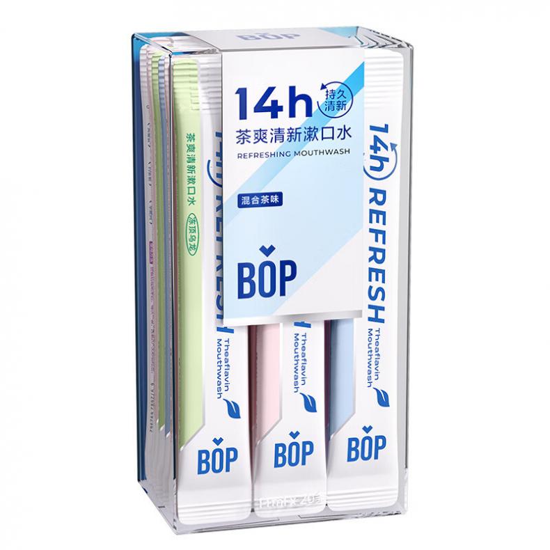 波普专研（bop） 混合茶味 茶爽清新漱口水 11ml/条 20条/盒 （单位：盒）  