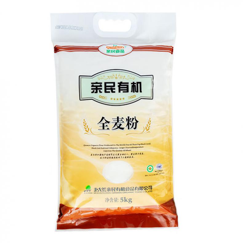 亲民食品（Qinmin） 通用高筋 有机全麦粉 5kg （单位：袋） 新老包装随机发货 