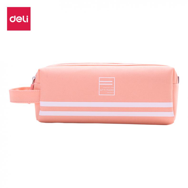 得力（deli） 66772 简约提手大方形笔袋 200*85*90mm （单位：个）  粉色