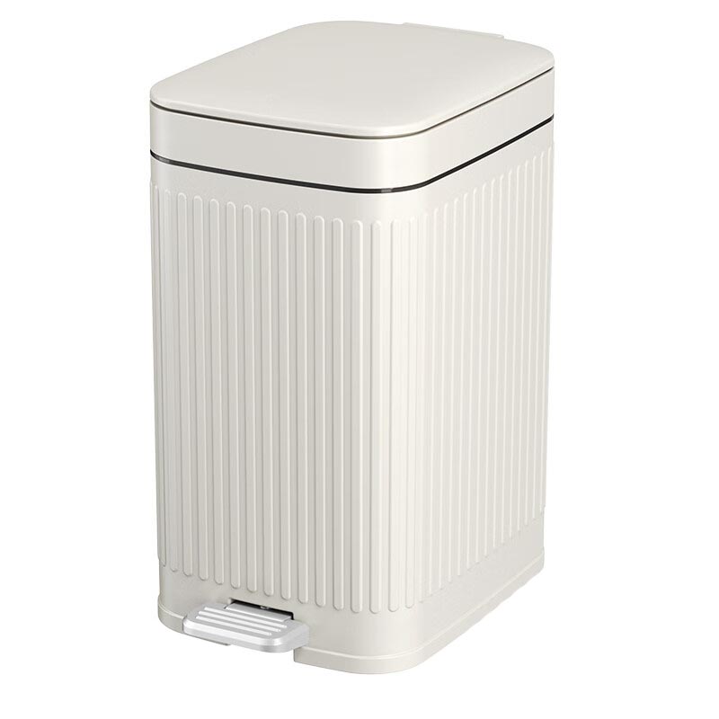 五月花（May Flower） WYH-GB1021 手按脚踩垃圾桶 带盖 14L （单位：个）  奶白色