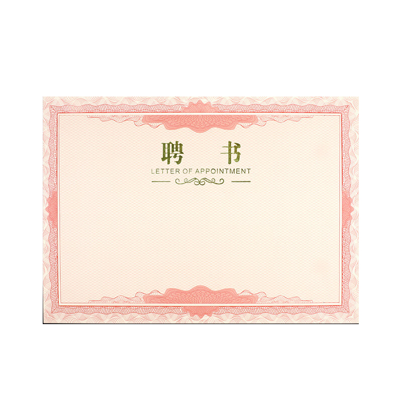 得印（befon） 2504 聘书内芯 12K 20张/包 （单位：包）  