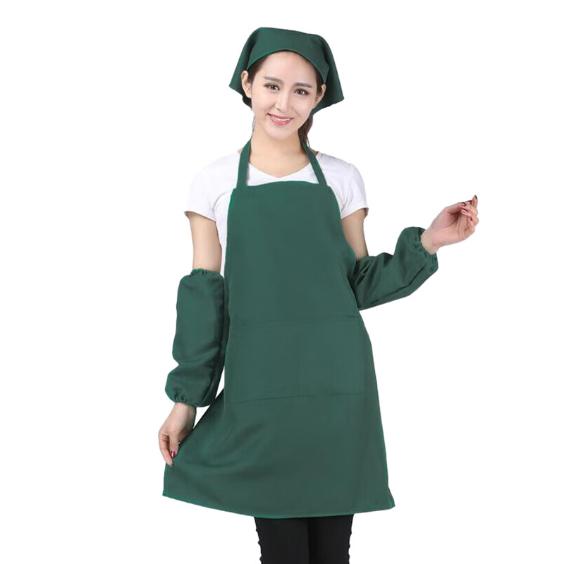 瑞双记 RS-WQ006 围裙袖套头巾四件套 77*64cm （单位：套）  绿色