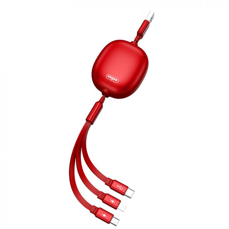 恩谷（ENGUE） EG-919 一拖三伸缩充电线 6A （单位：根） 红色