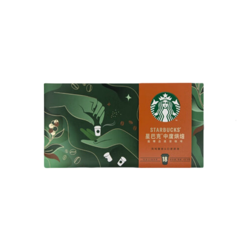 星巴克（Starbucks） 中度烘焙 超精品速溶咖啡 2.7g/杯 18杯/盒 （单位：盒）  