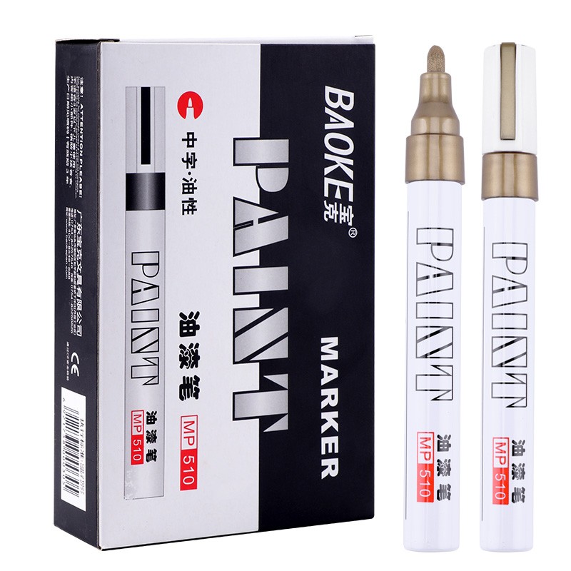 宝克（BAOKE） MP510 油性油漆笔 12支/盒 （单位：盒）  金色