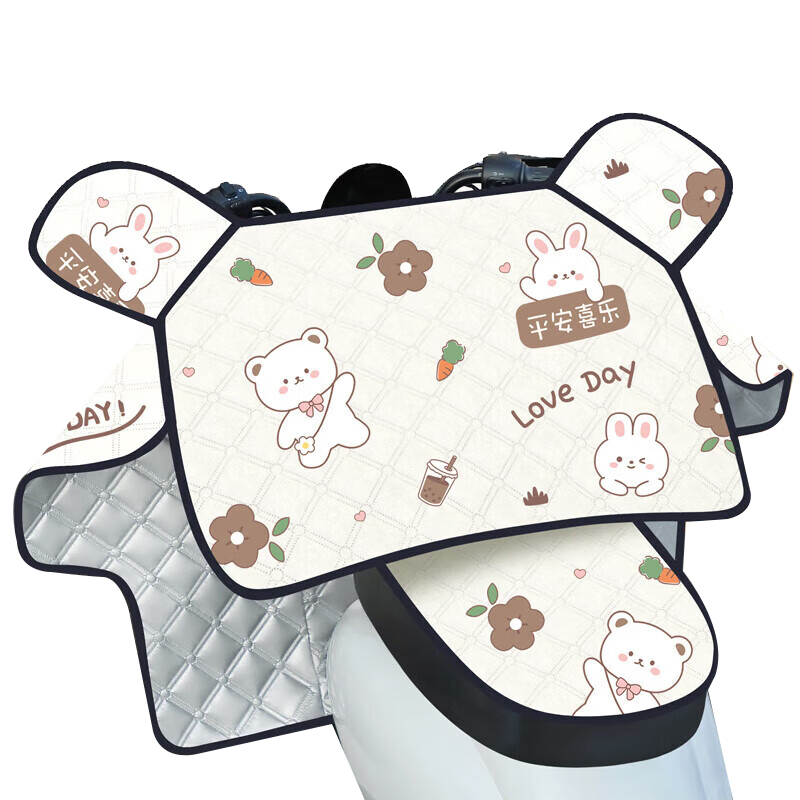 四万公里 SWY6721 挡风被 平安喜乐 坐垫长58cm/宽24cm （单位：个）  米白色