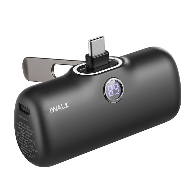 爱沃可（Iwalk） LPS001C 便携支架胶囊充电宝 5000mAh （单位：个） Type-C接口 黑色