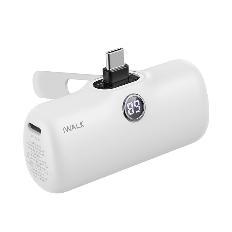 爱沃可（Iwalk） LPS001C 便携支架胶囊充电宝 5000mAh （单位：个） Type-C接口 白色